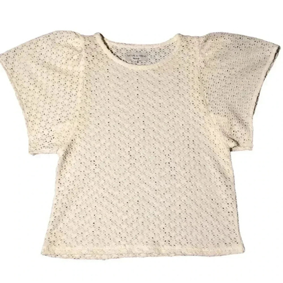 Madewell Texture & Thread Eyelet Flutter Sleeve Top - Picture 5 of 8